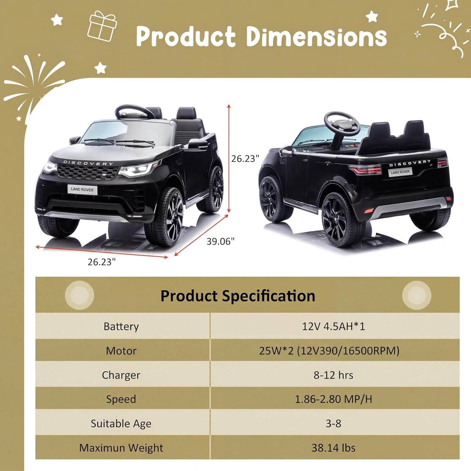 Garvee Land Rover Range Rover VELAR Kids' Electric Ride-On Car