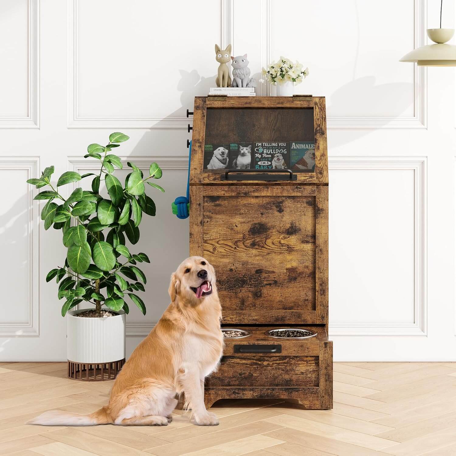 Garvee Pet/Dog Feeding Station Storage Cabinet