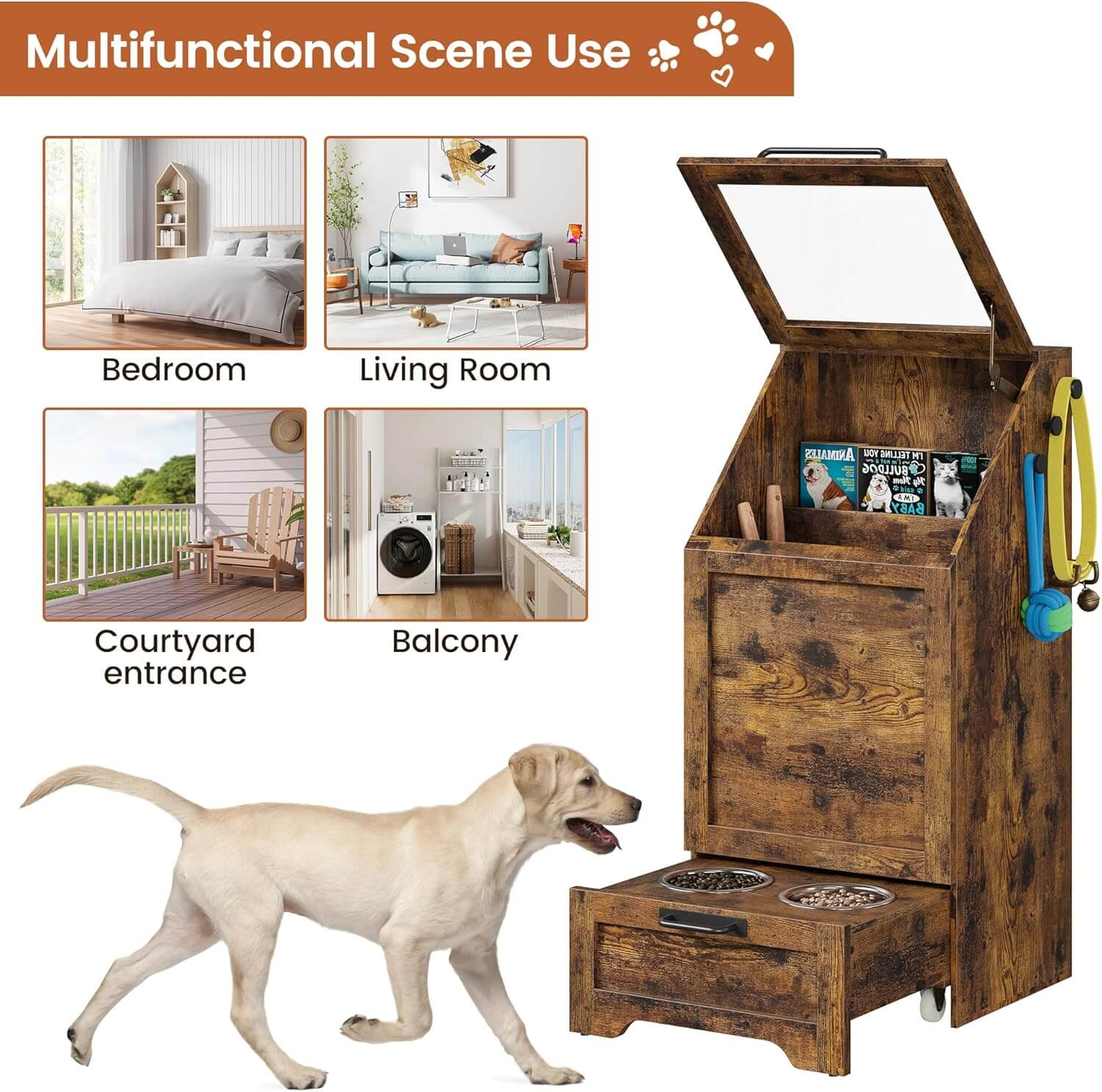 Garvee Pet/Dog Feeding Station Storage Cabinet