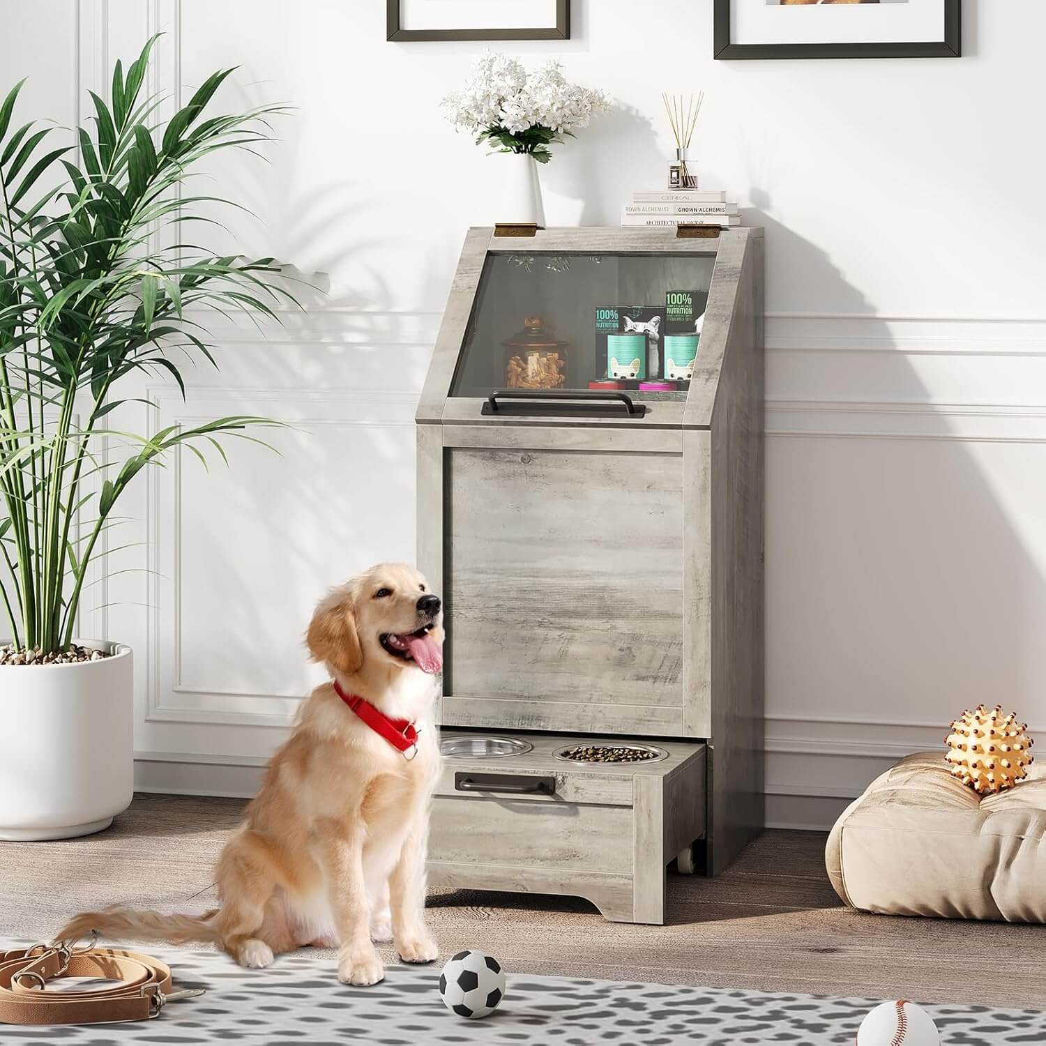 Garvee Pet/Dog Feeding Station Storage Cabinet