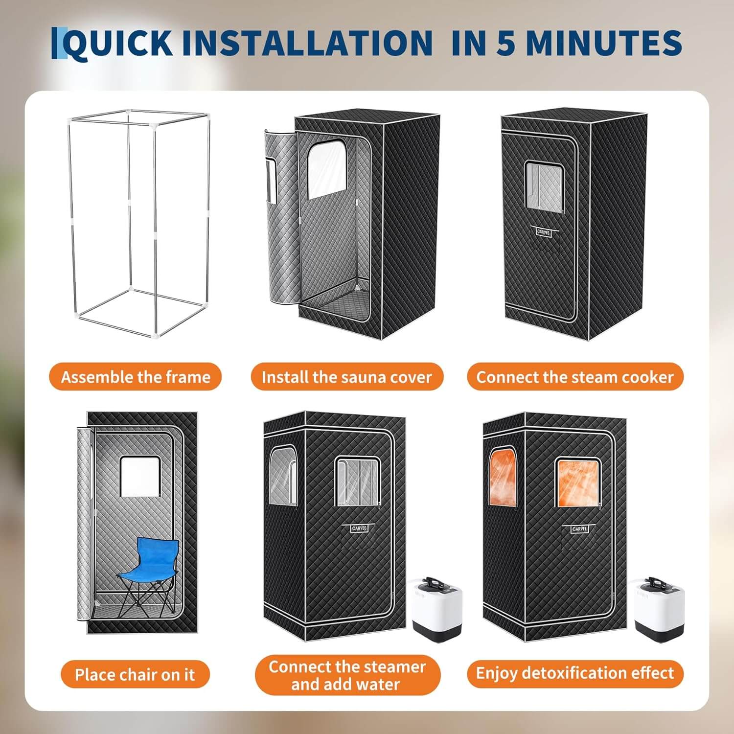 Garvee Portable Steam Sauna Box