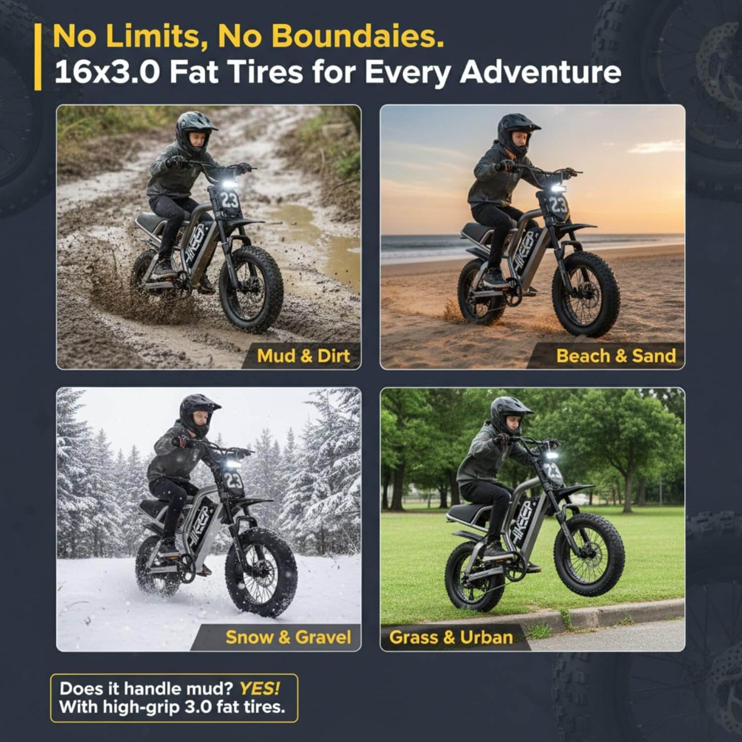 Globalkeep K6 Dual Suspension Fat Tire Electric Dirt Bike