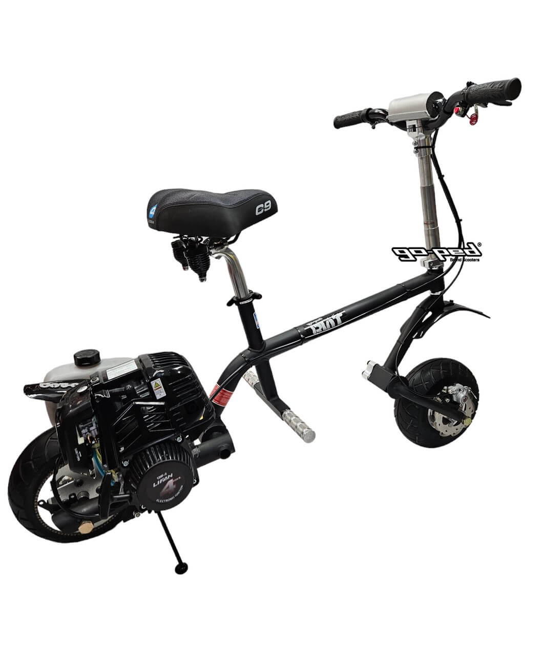 Go-Ped RIOT i4 4-STROKE Interceptor Folding Gas-Powered Scooter — Upzy.com