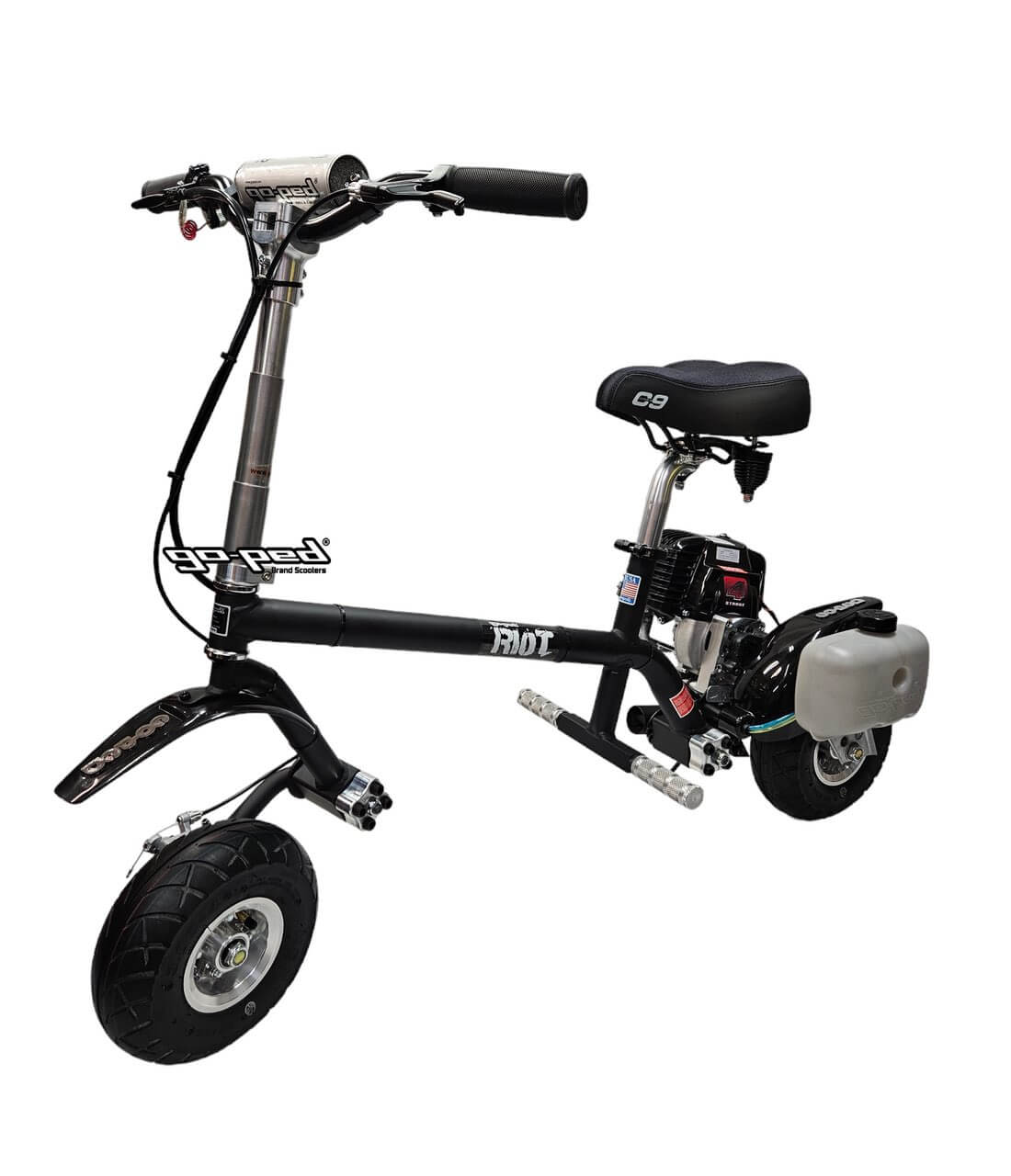 Go-Ped RIOT i4 4-STROKE Interceptor Folding Gas-Powered Scooter — Upzy.com