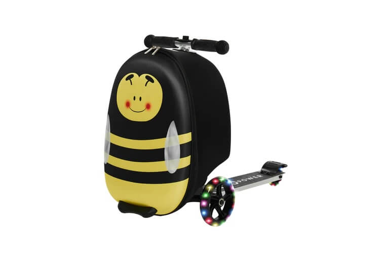 GoPowerBike GoVoyage 3-Wheel 2-In-1 Kids' Luggage Scooter, Light-Up Wheels