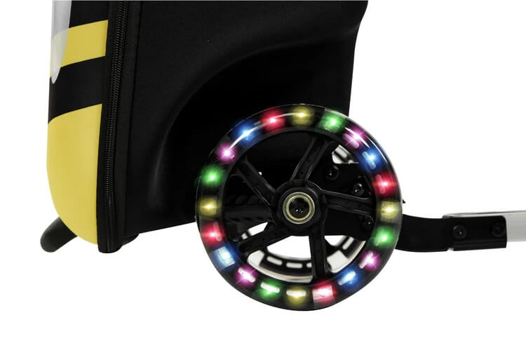 GoPowerBike GoVoyage 3-Wheel 2-In-1 Kids' Luggage Scooter, Light-Up Wheels