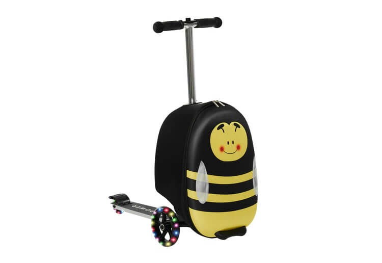 GoPowerBike GoVoyage 3-Wheel 2-In-1 Kids' Luggage Scooter, Light-Up Wheels