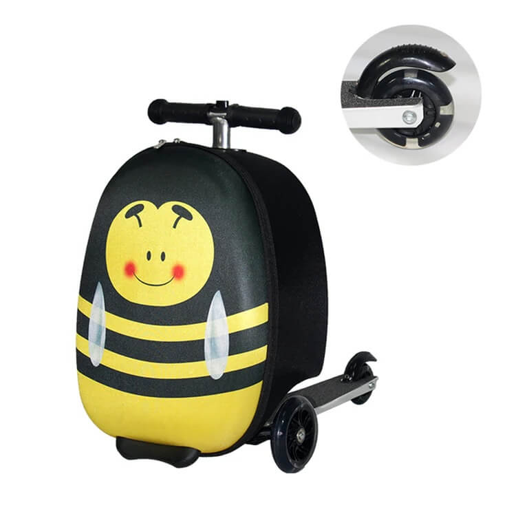 GoPowerBike GoVoyage 3-Wheel 2-In-1 Kids' Luggage Scooter, Light-Up Wheels