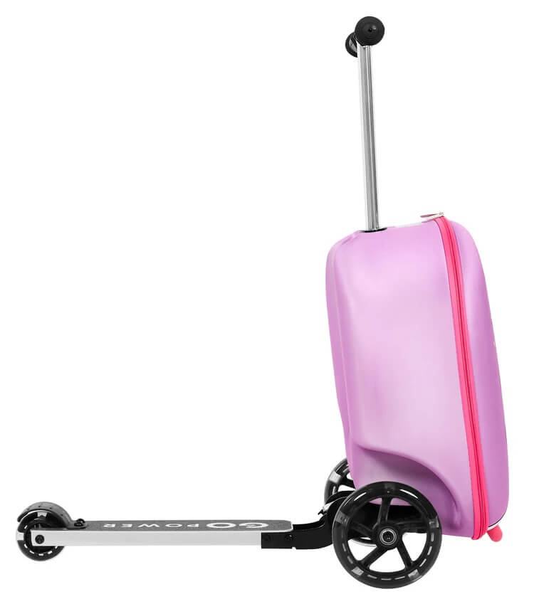 GoPowerBike GoVoyage 3-Wheel 2-In-1 Kids' Luggage Scooter, Light-Up Wheels
