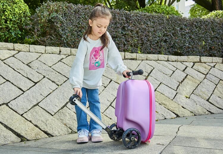 GoPowerBike GoVoyage 3-Wheel 2-In-1 Kids' Luggage Scooter, Light-Up Wheels