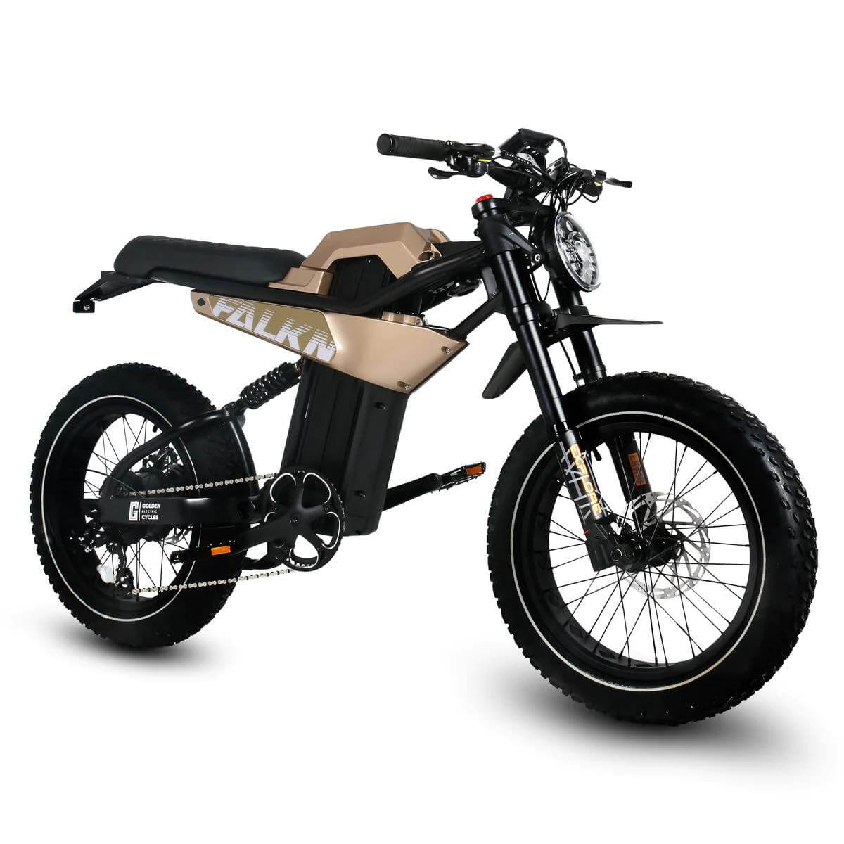 Golden Cycles FALKN 750W 48V 7 Speed Suspension Fat Tire Electric Bike