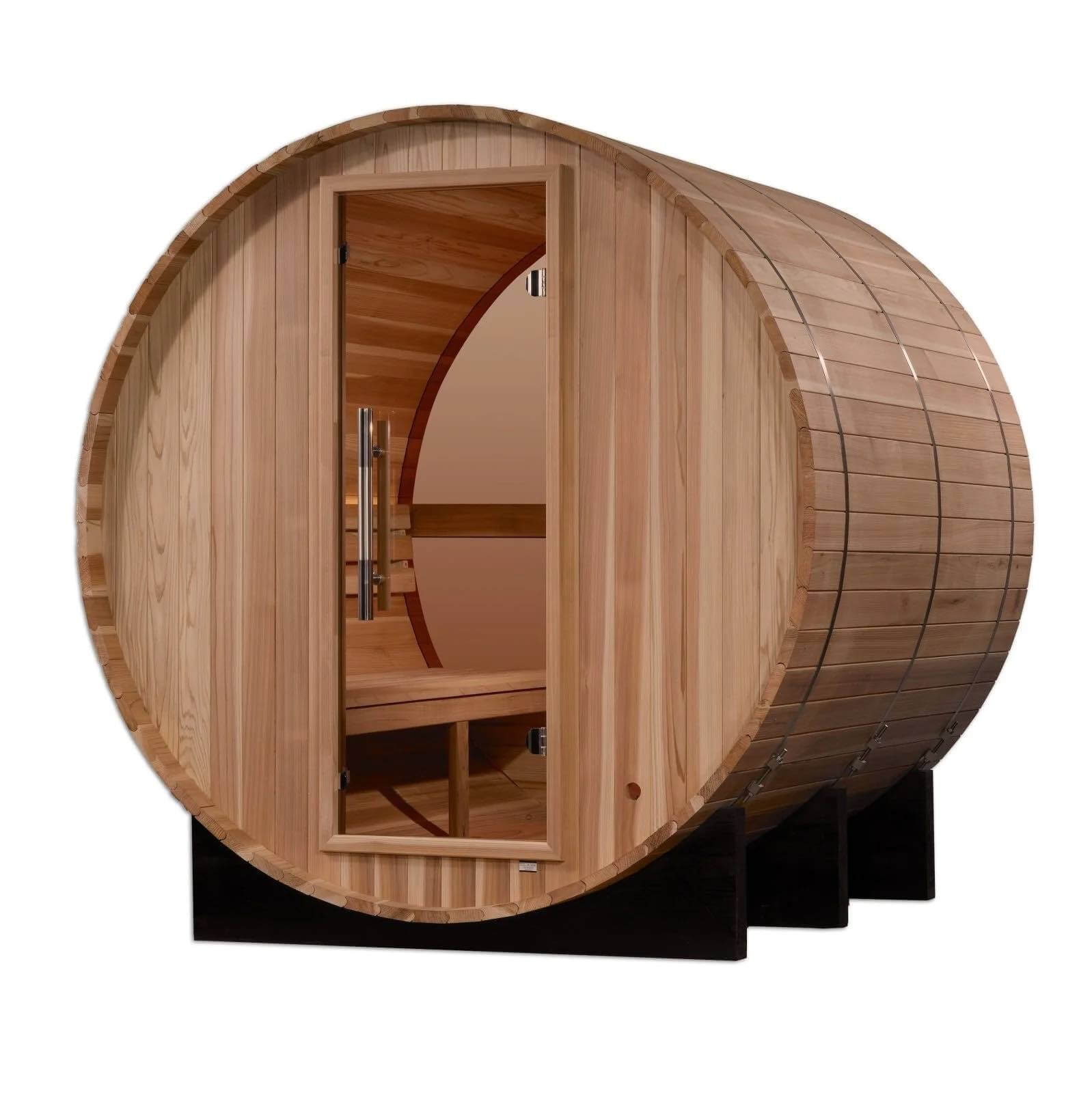 Golden Designs GDI-B024-01 ZURICH 4 Person Steam Barrel Sauna, Bronze Privacy View, Pacific Cedar Wood