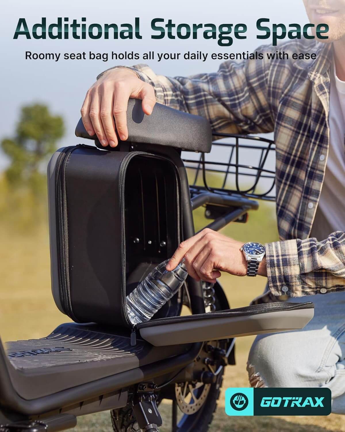 Gotrax A7 500W Dual Suspension Electric Scooter with Seat, Rear Basket