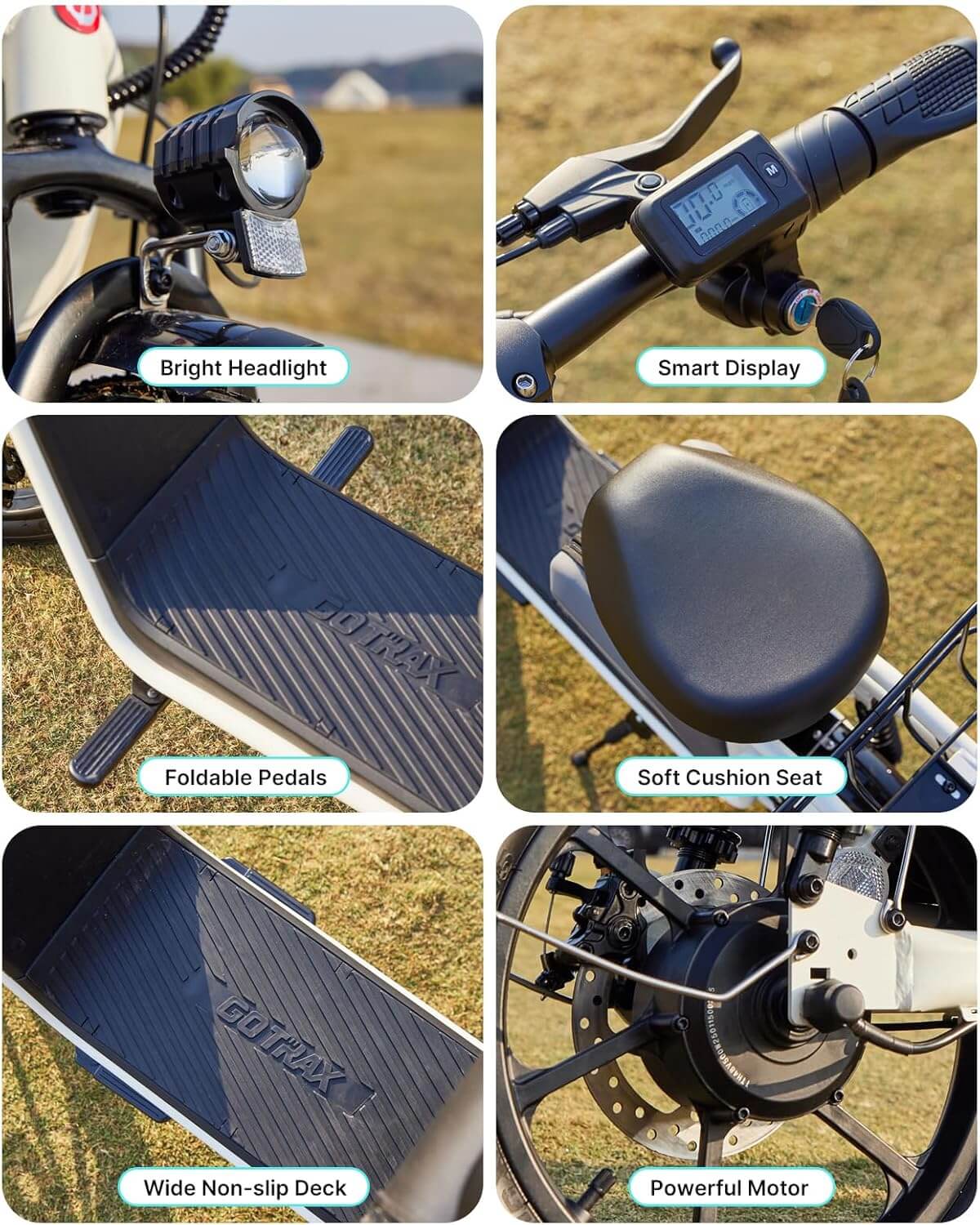 Gotrax A7 500W Dual Suspension Electric Scooter with Seat, Rear Basket