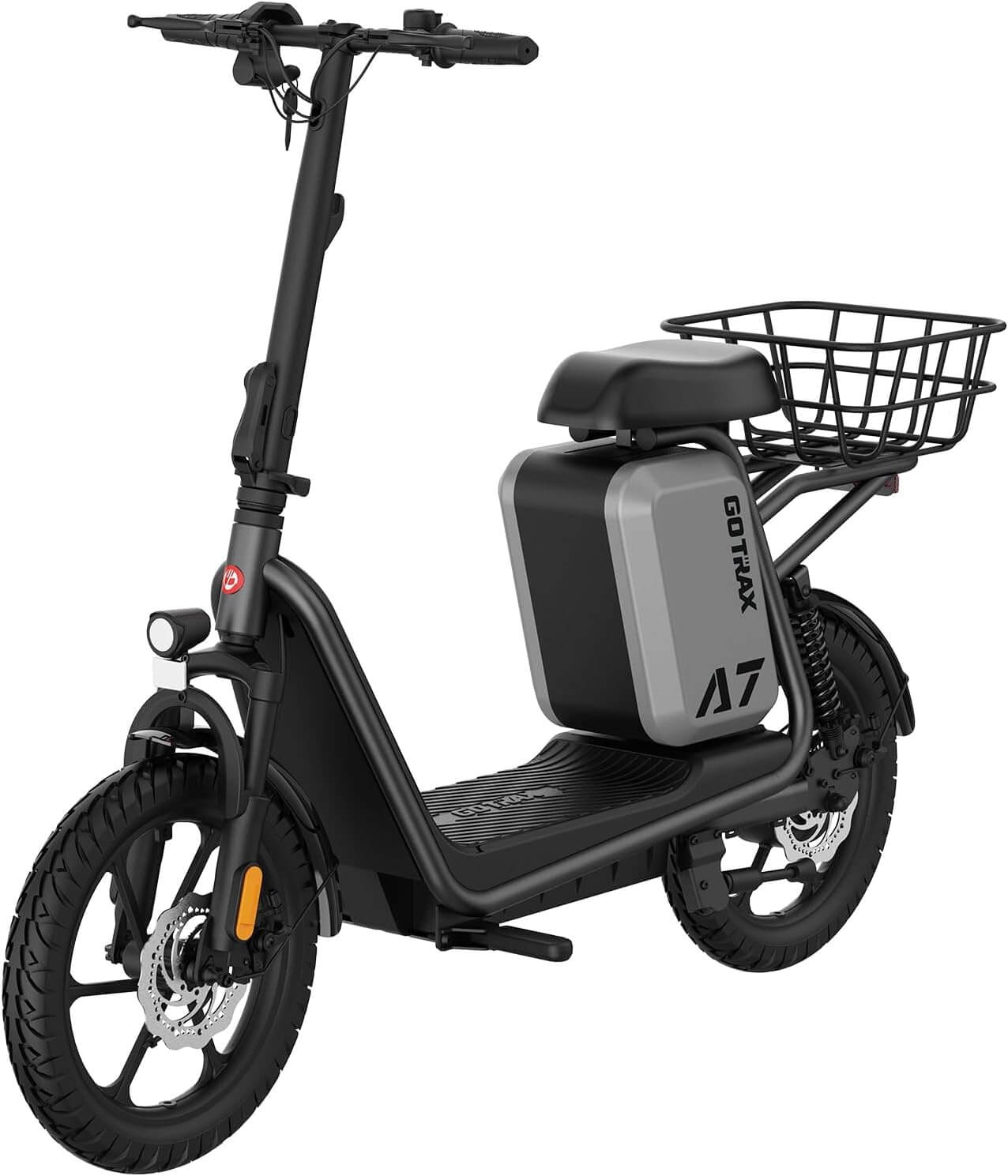 Gotrax A7 500W Dual Suspension Electric Scooter with Seat, Rear Basket