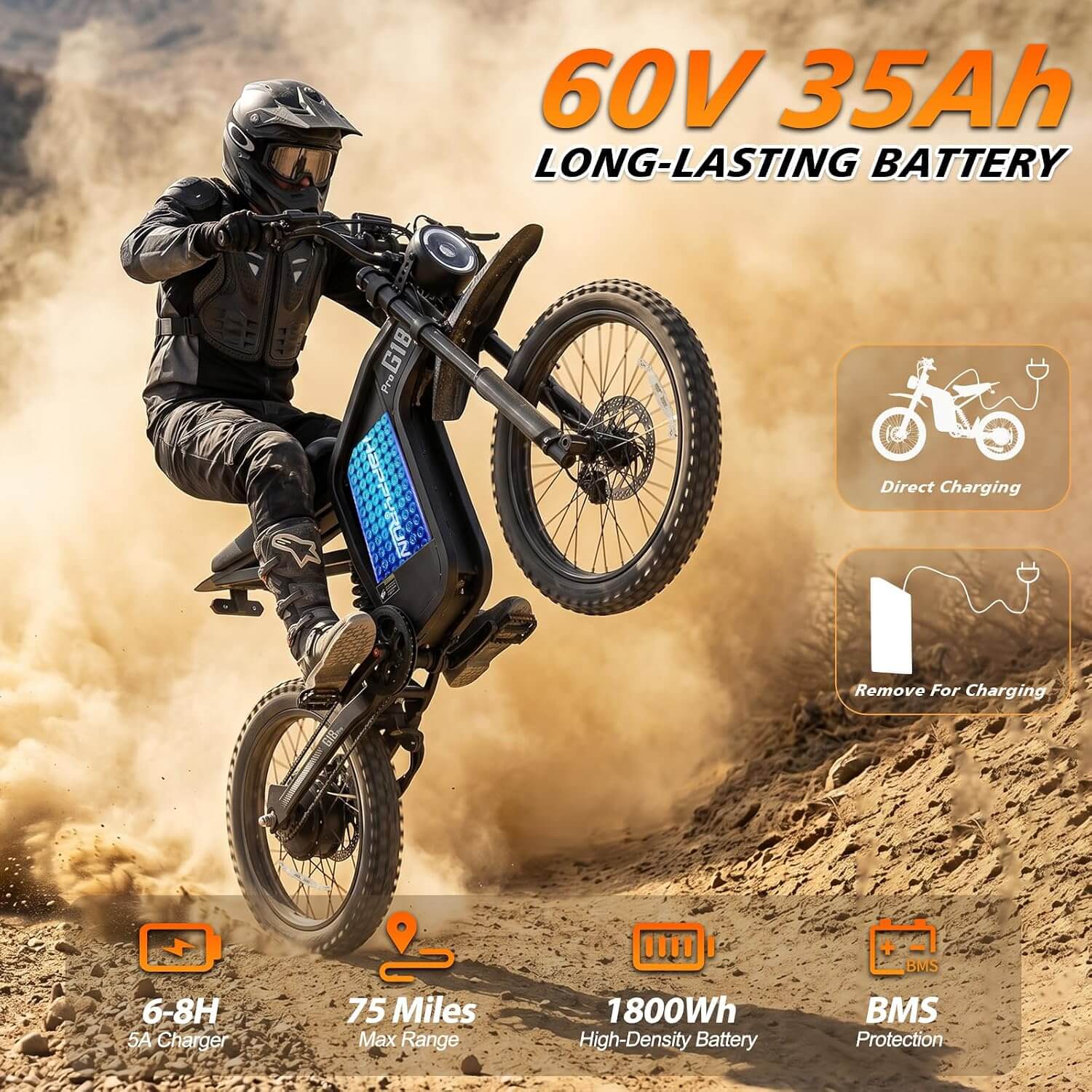 HAPPYRUN G18 PRO 4500W Full Suspension Electric Dirt Bike