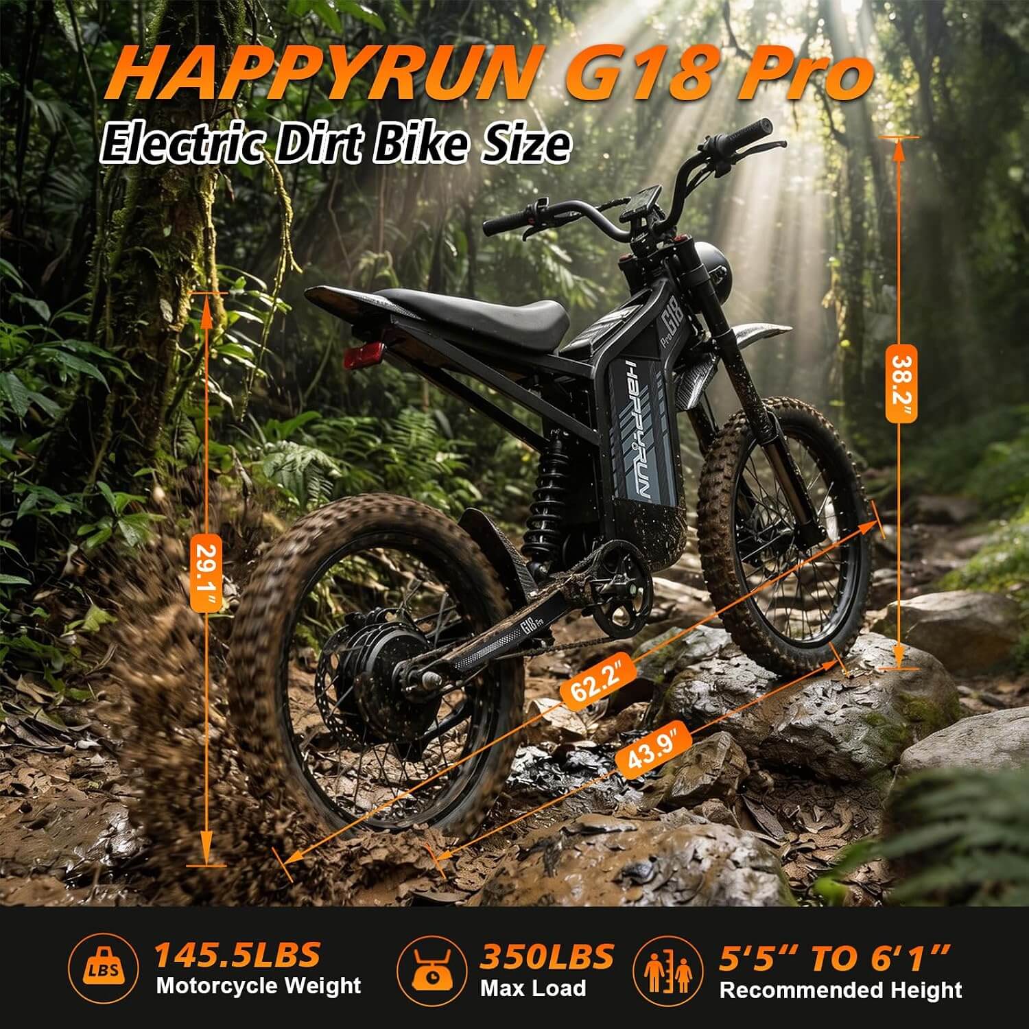 HAPPYRUN G18 PRO 4500W Full Suspension Electric Dirt Bike