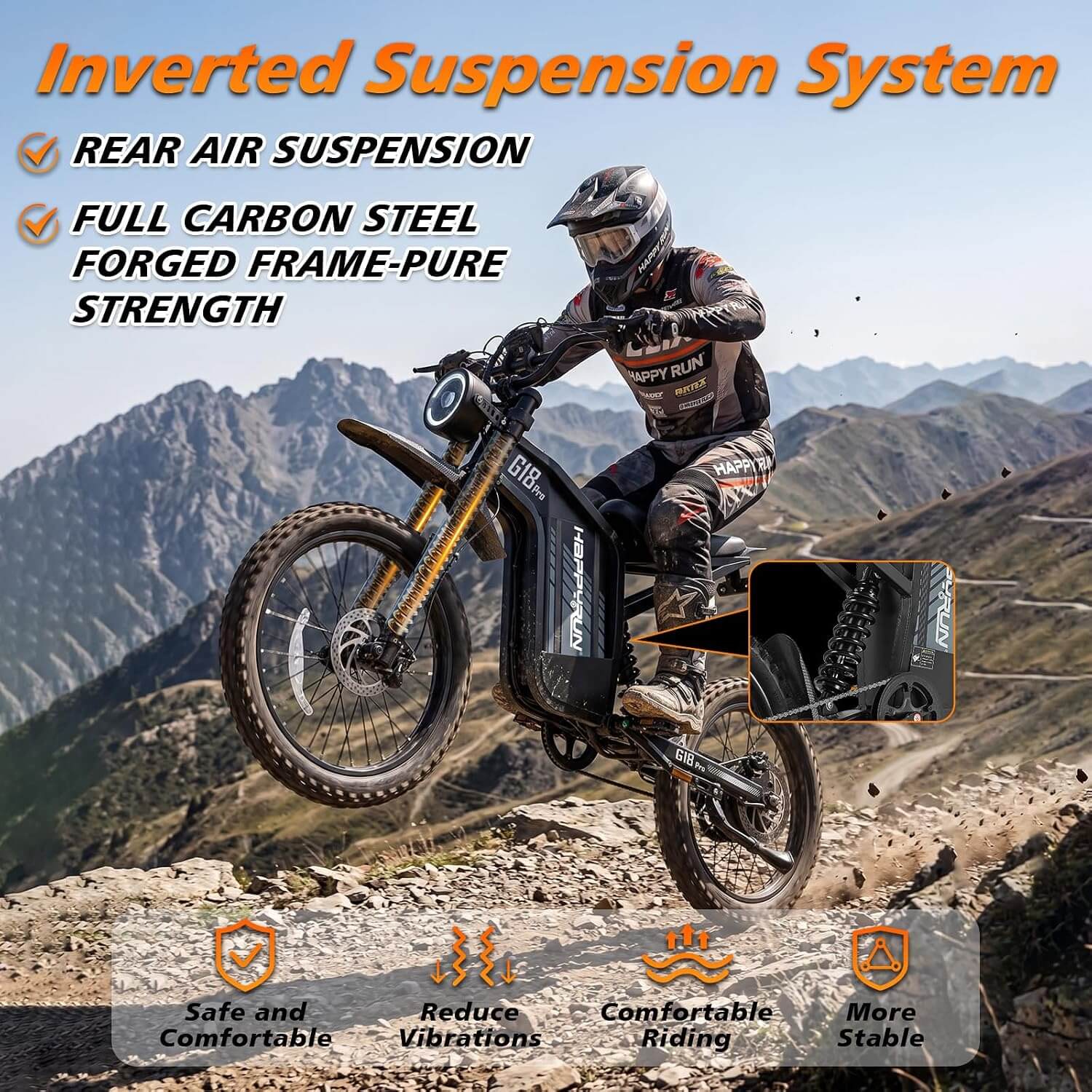 HAPPYRUN G18 PRO 4500W Full Suspension Electric Dirt Bike
