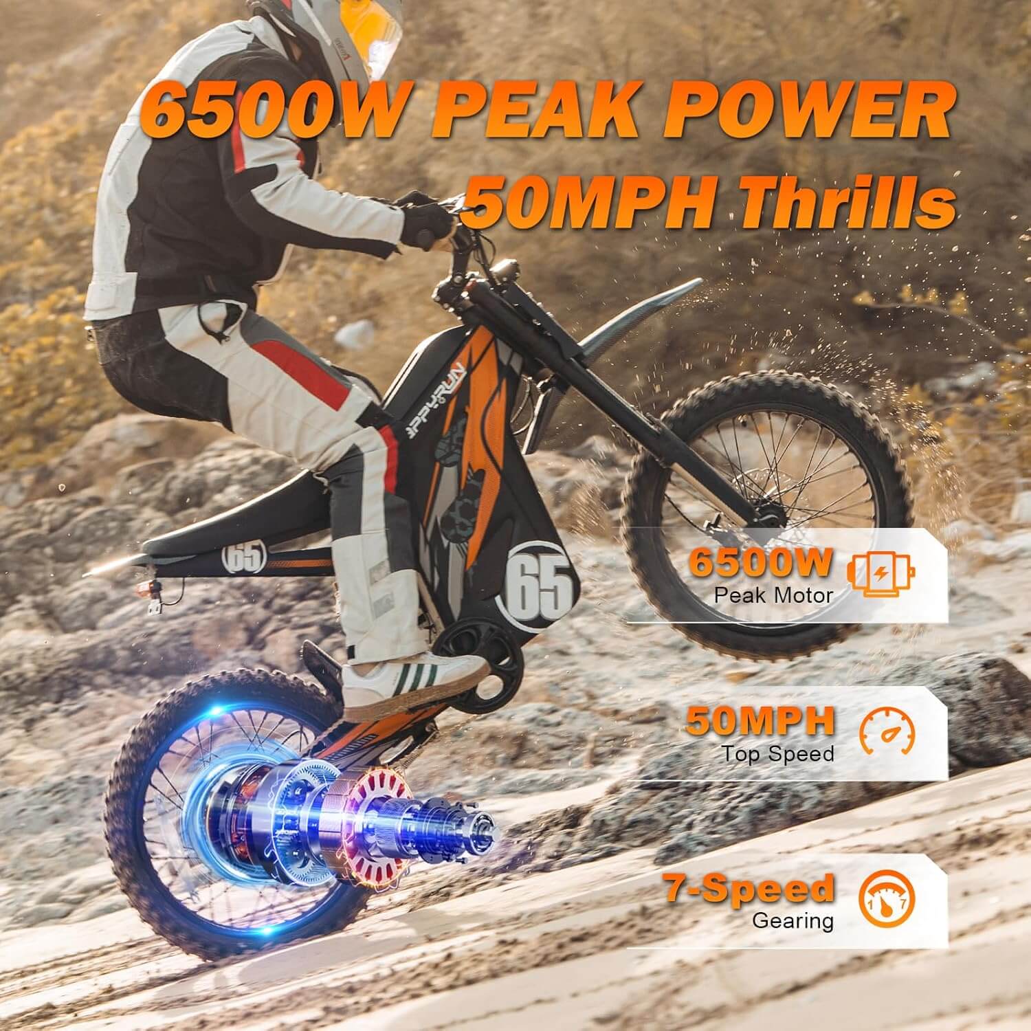 HAPPYRUN G300 Pro 6500W 72V Electric Dirt Bike