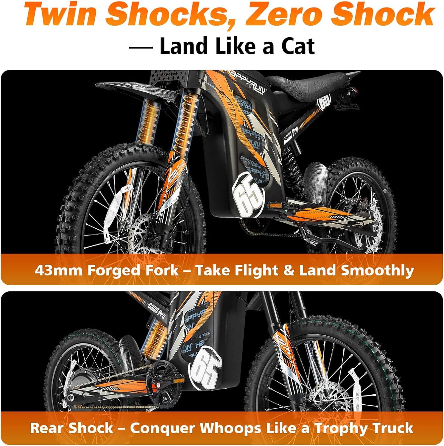 HAPPYRUN G300 Pro 6500W 72V Electric Dirt Bike