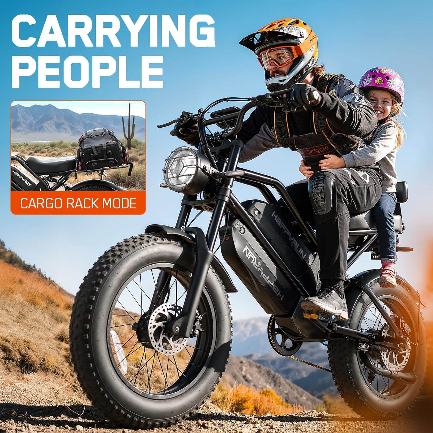 HAPPYRUN G70 Pro 5000W Dual Motor Fat Tire Electric Dirt Bike