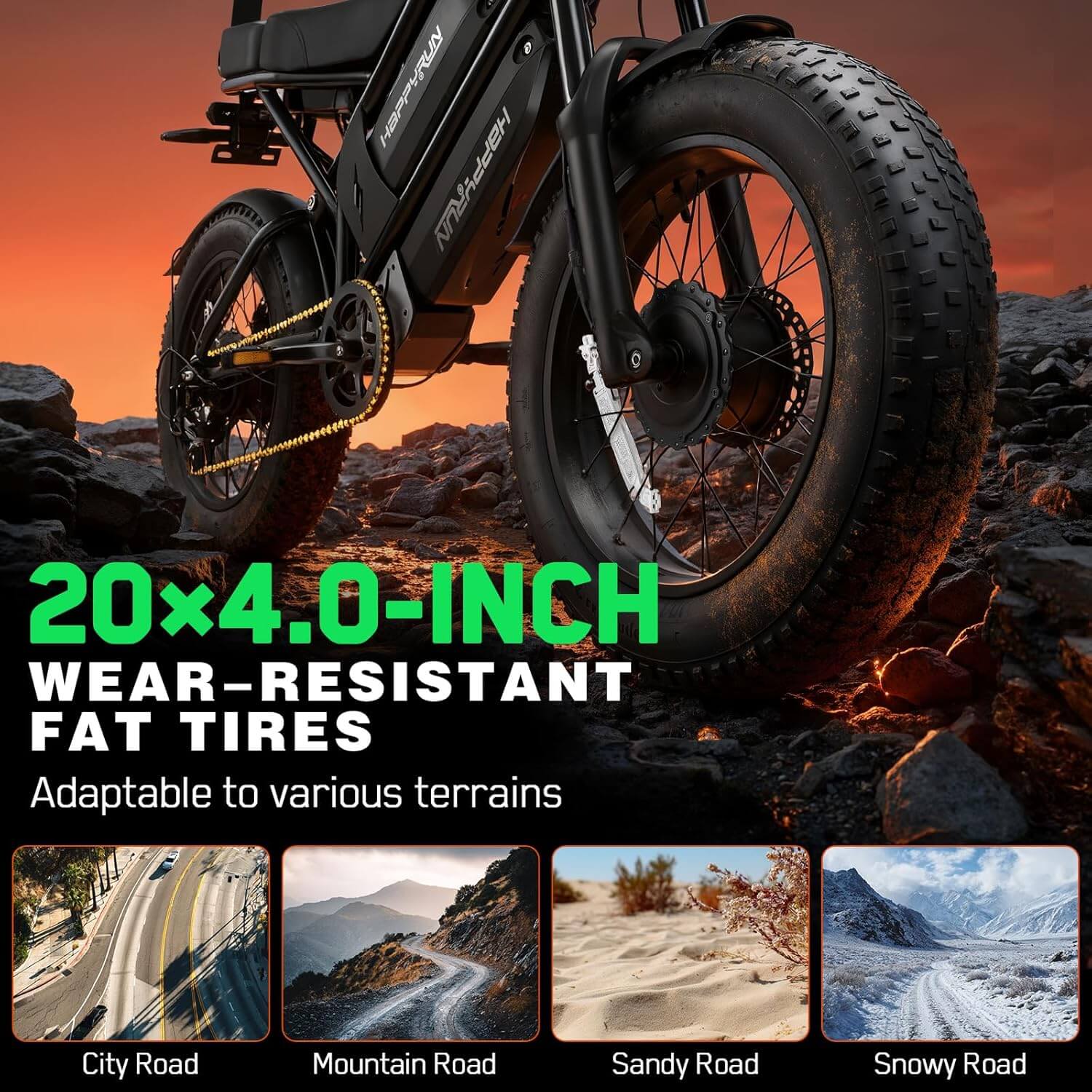 HAPPYRUN G70 Pro 5000W Dual Motor Fat Tire Electric Dirt Bike