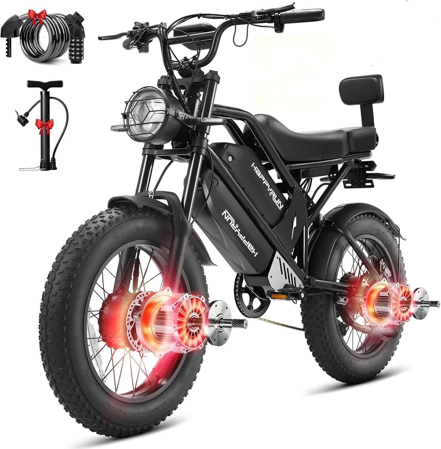 HAPPYRUN G70 Pro 5000W Dual Motor Fat Tire Electric Dirt Bike
