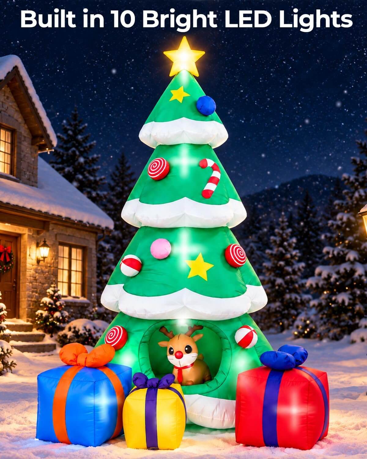 HOYWOUL 10 ft Inflatable Outdoor Christmas Tree