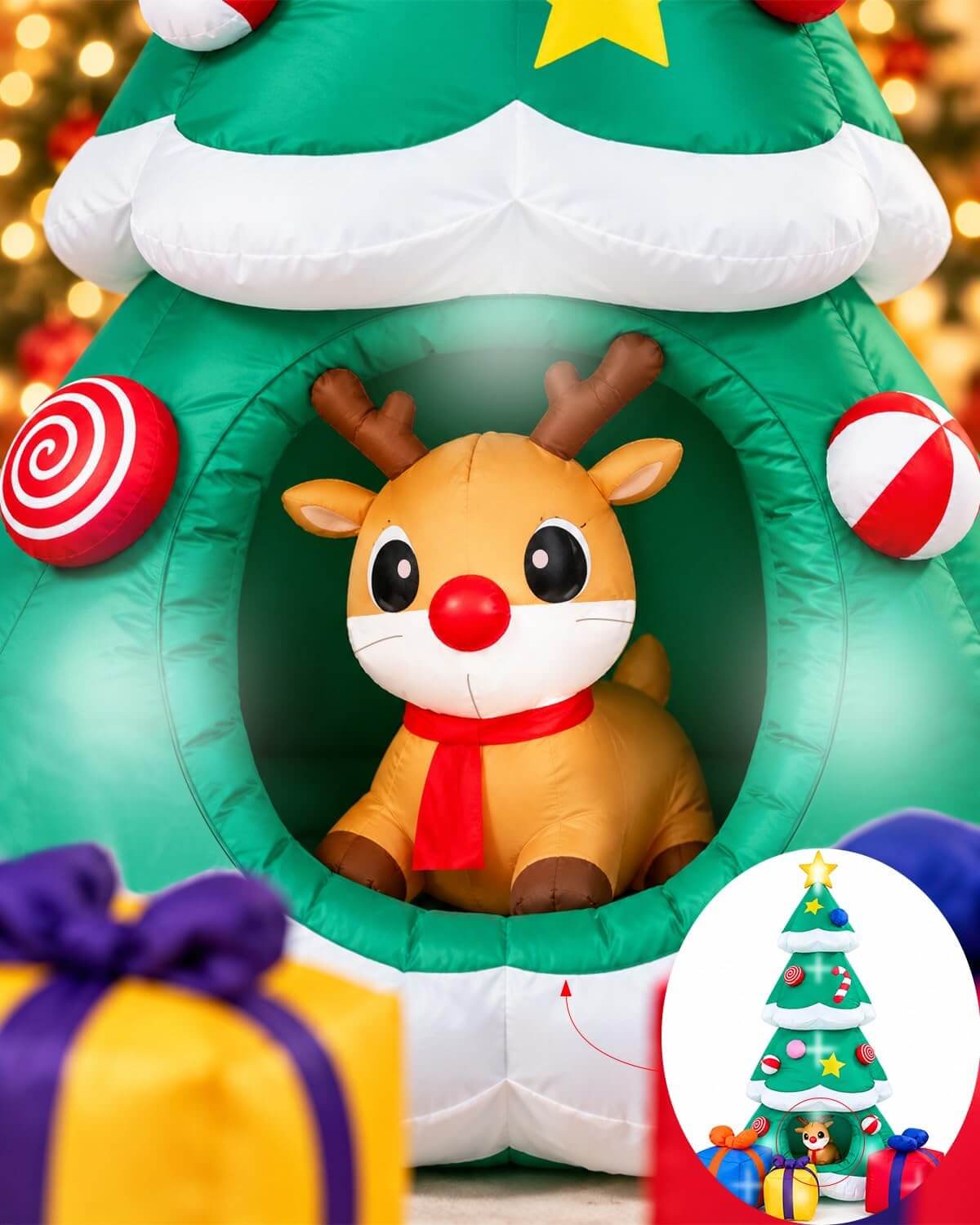 HOYWOUL 10 ft Inflatable Outdoor Christmas Tree