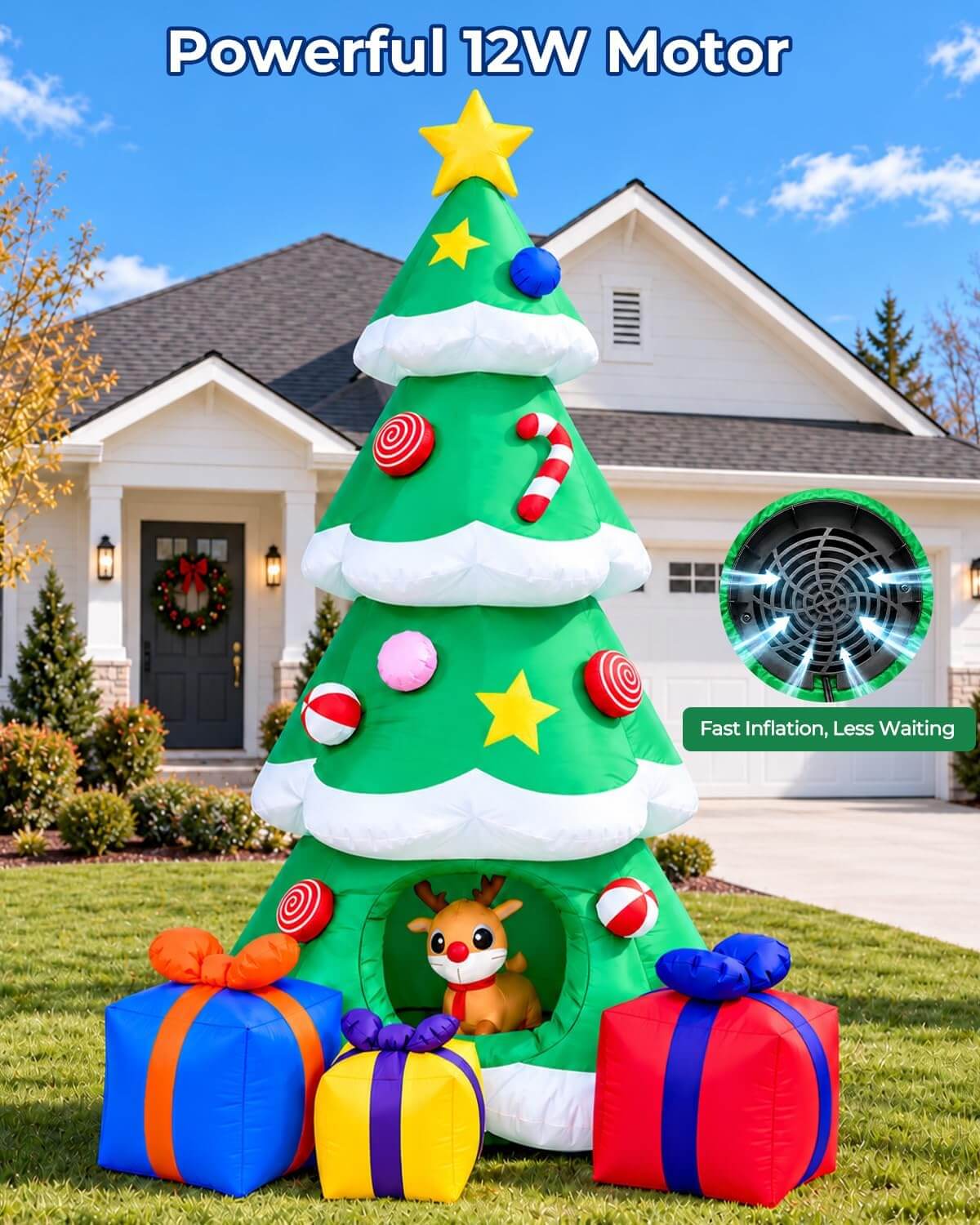 HOYWOUL 10 ft Inflatable Outdoor Christmas Tree