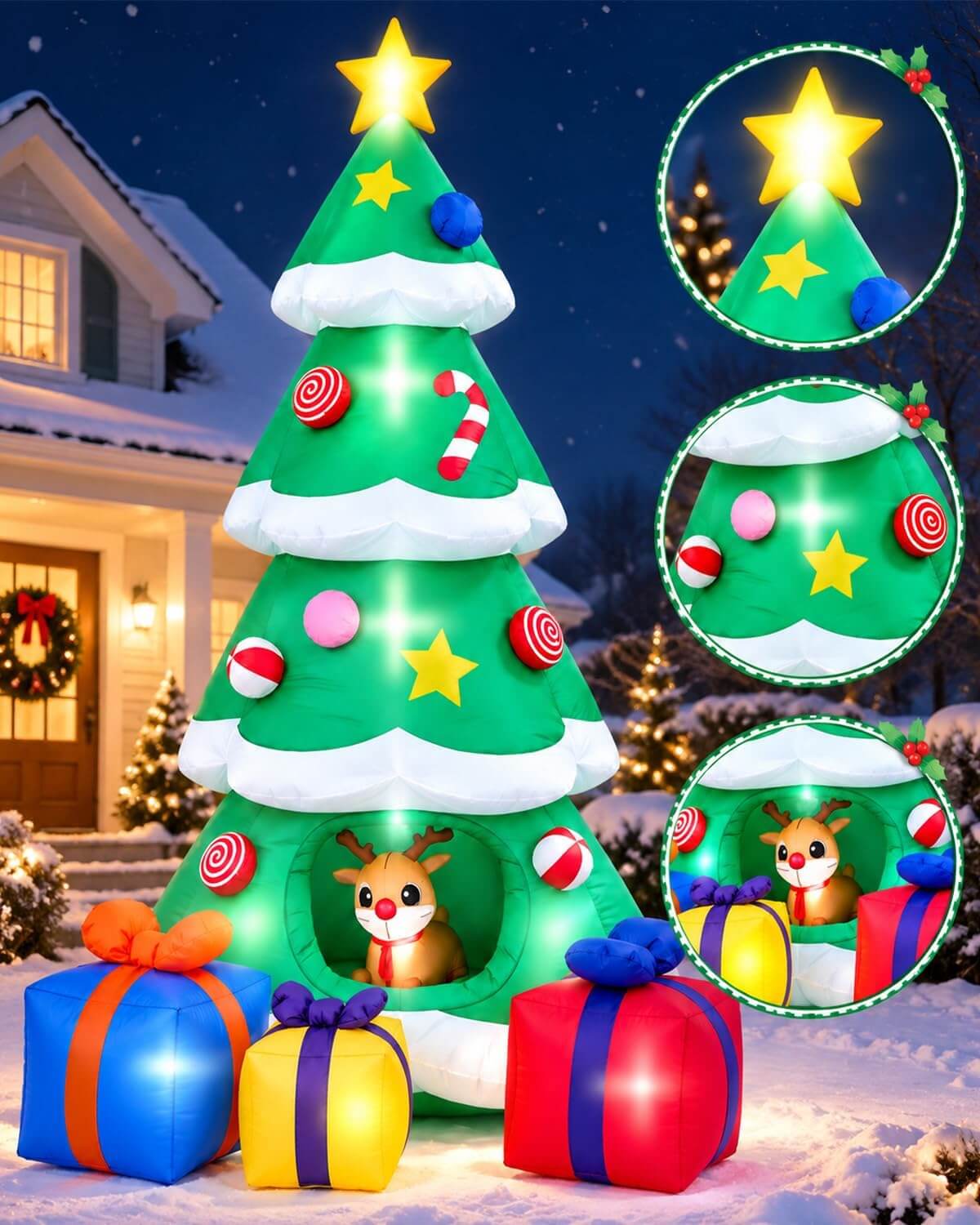 HOYWOUL 10 ft Inflatable Outdoor Christmas Tree