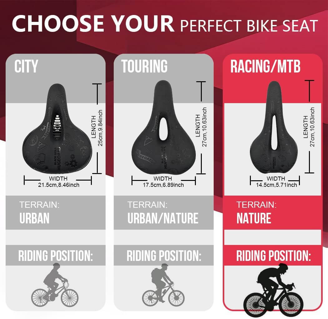 HUGEOAKS Memory Foam Bike Saddle/Seat