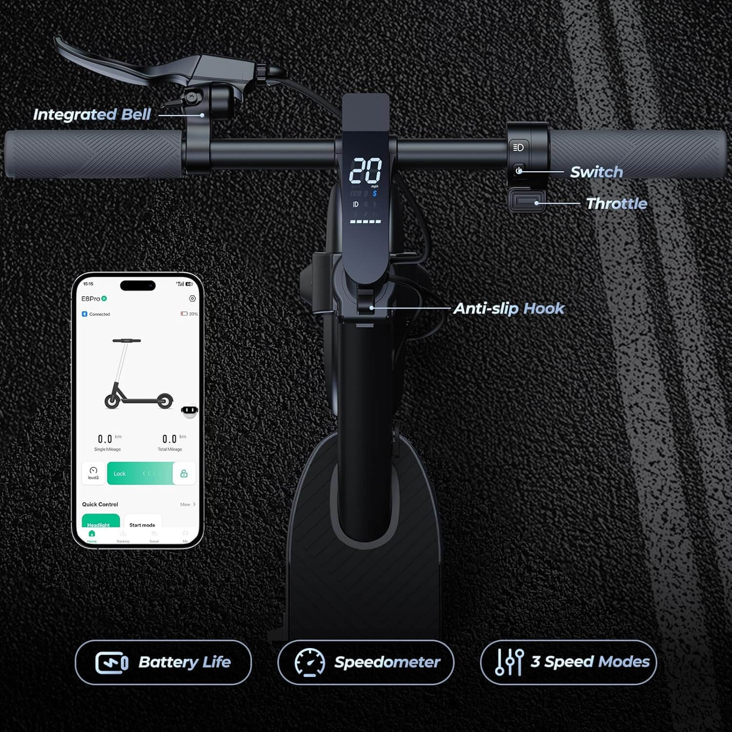 Heropick 500W 7.8Ah Folding Electric Scooter