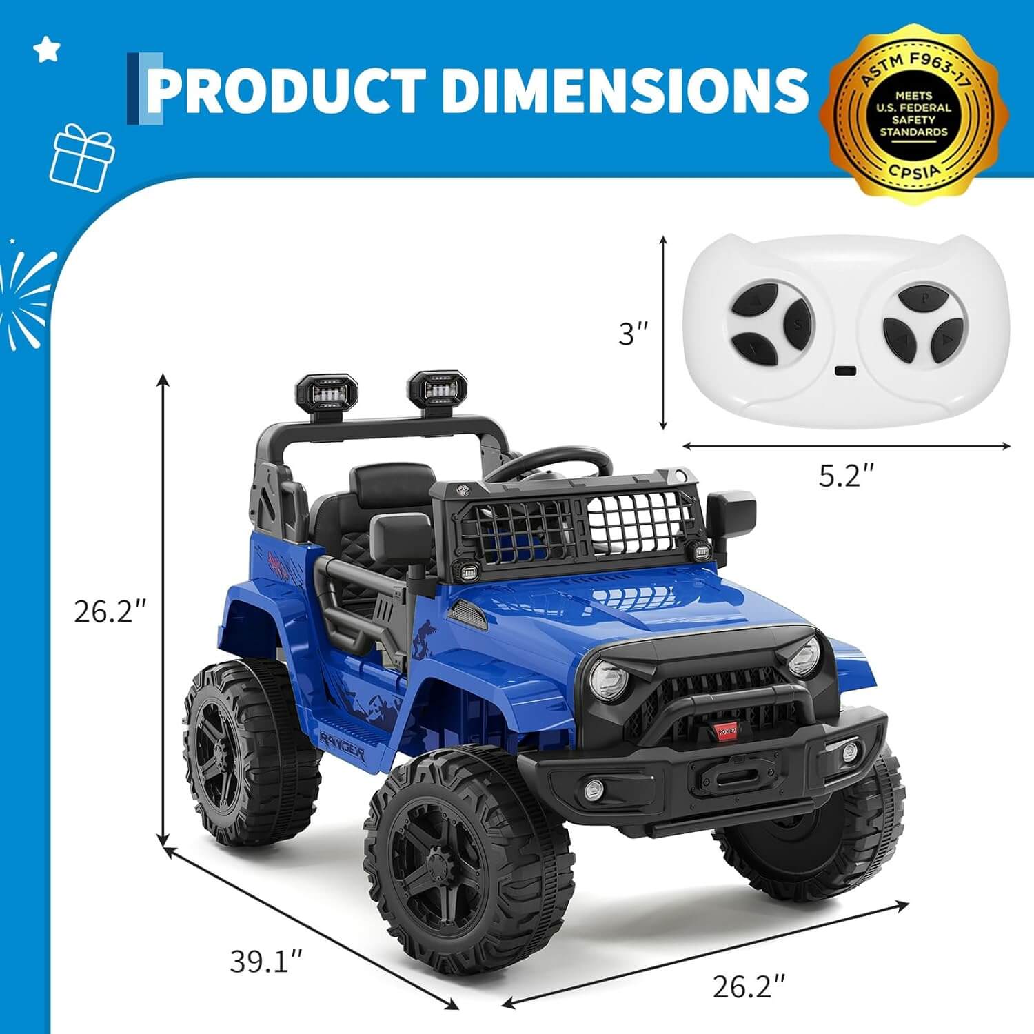 Hetoy 12V Kids Electric Ride-On Truck Car
