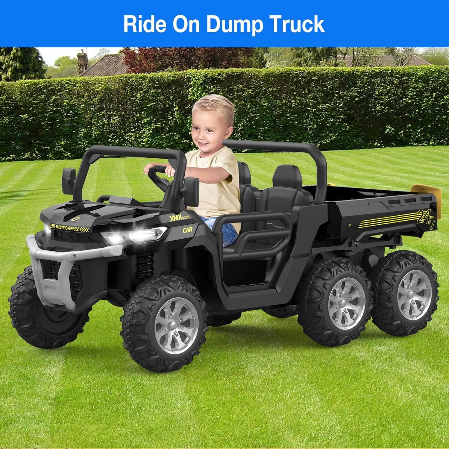 Hetoy 24V 2-Seater Kids Electric Ride-On Dump Truck