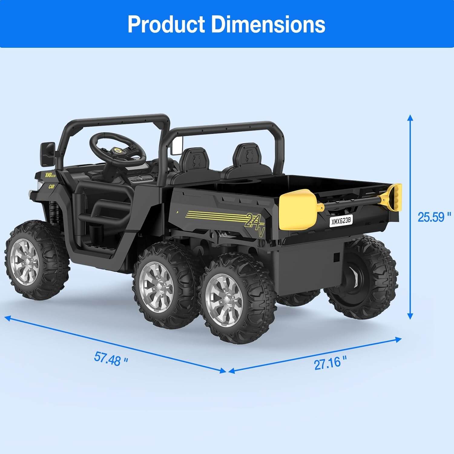 Hetoy 24V 2-Seater Kids Electric Ride-On Dump Truck