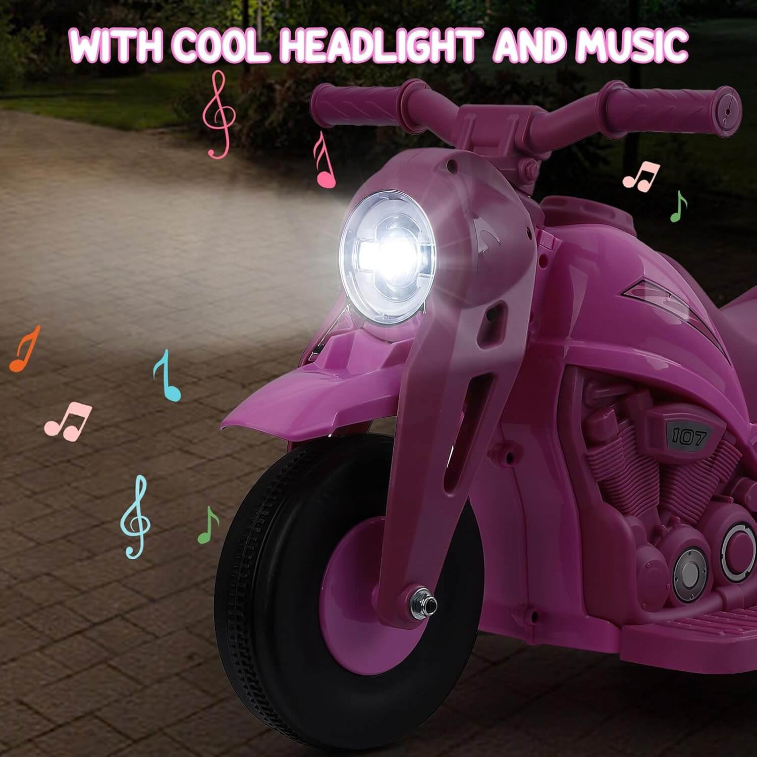 Hetoy Battery Powered Ride-On Electric Motorcycle, Bubble Machine
