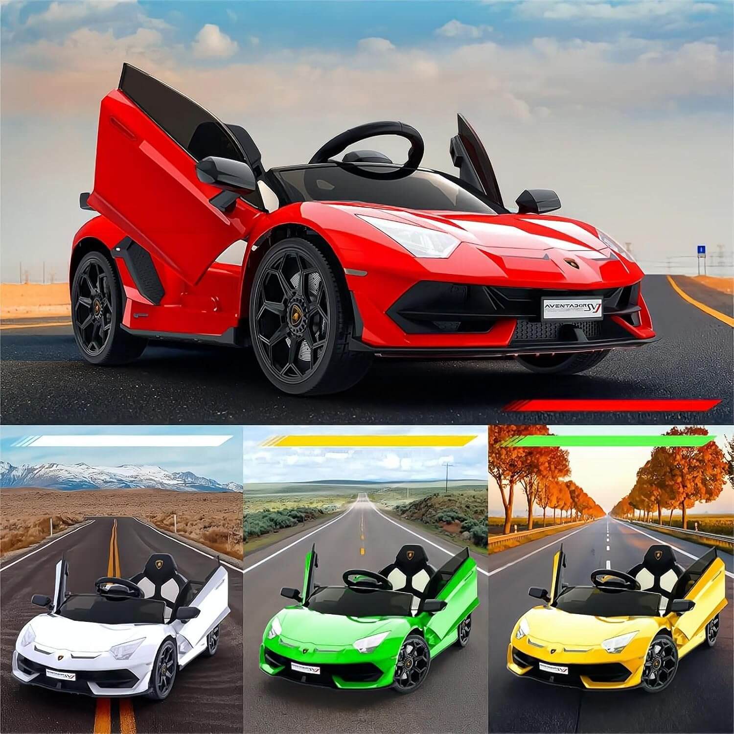 Hetoy LAMBORGHINI 12V Kids Electric Ride-On Car