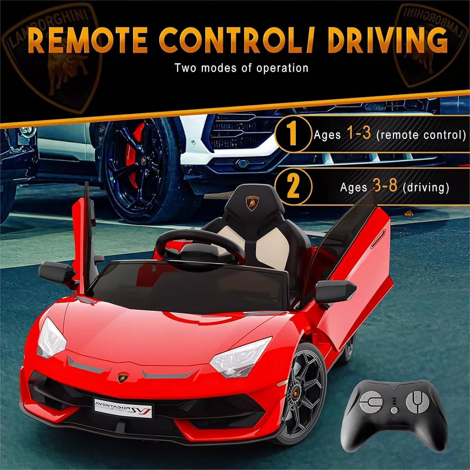 Hetoy LAMBORGHINI 12V Kids Electric Ride-On Car