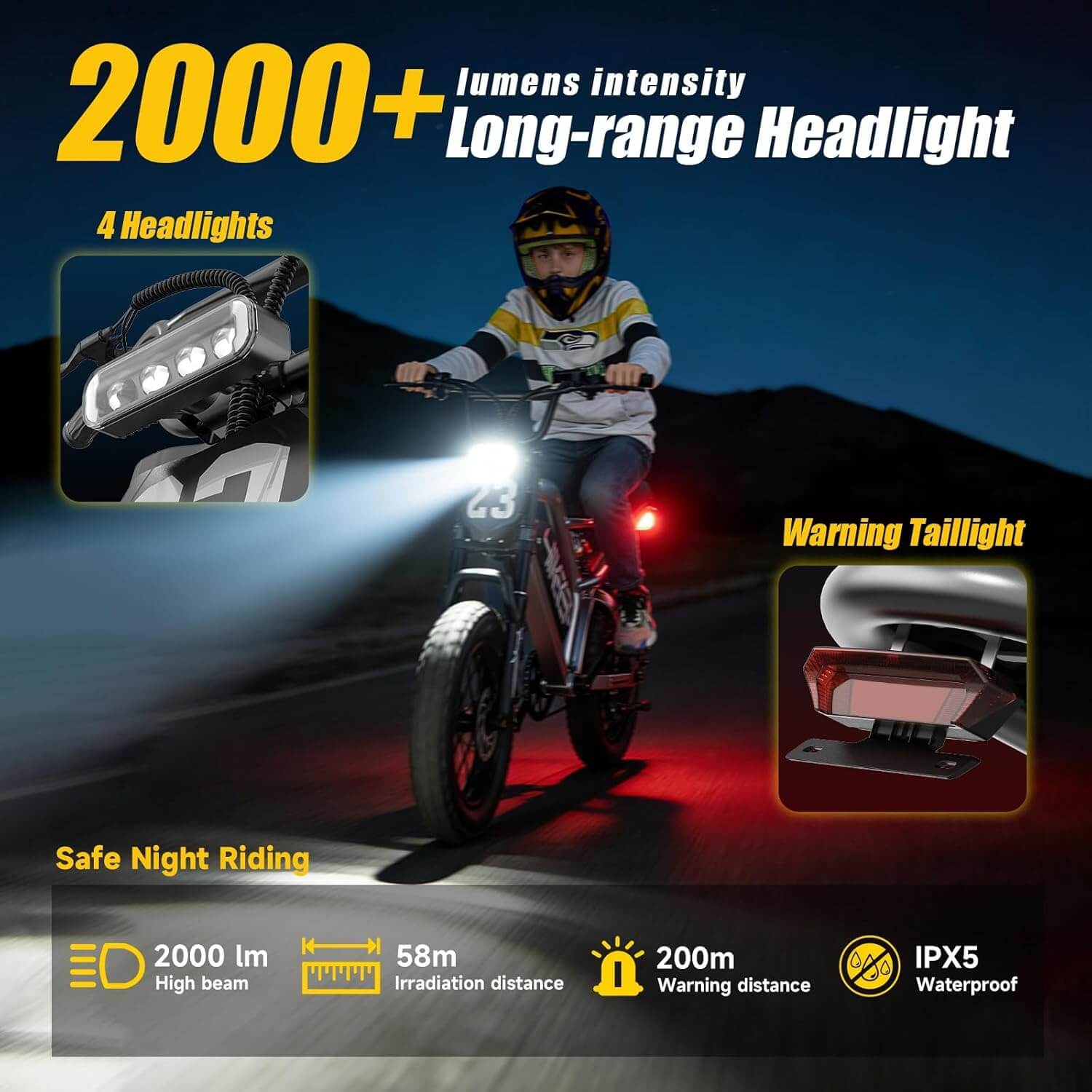 HiKeep K6-Mini 1500W 48V 15Ah Mid Drive Kids' Fat Tire Electric Dirt Bike