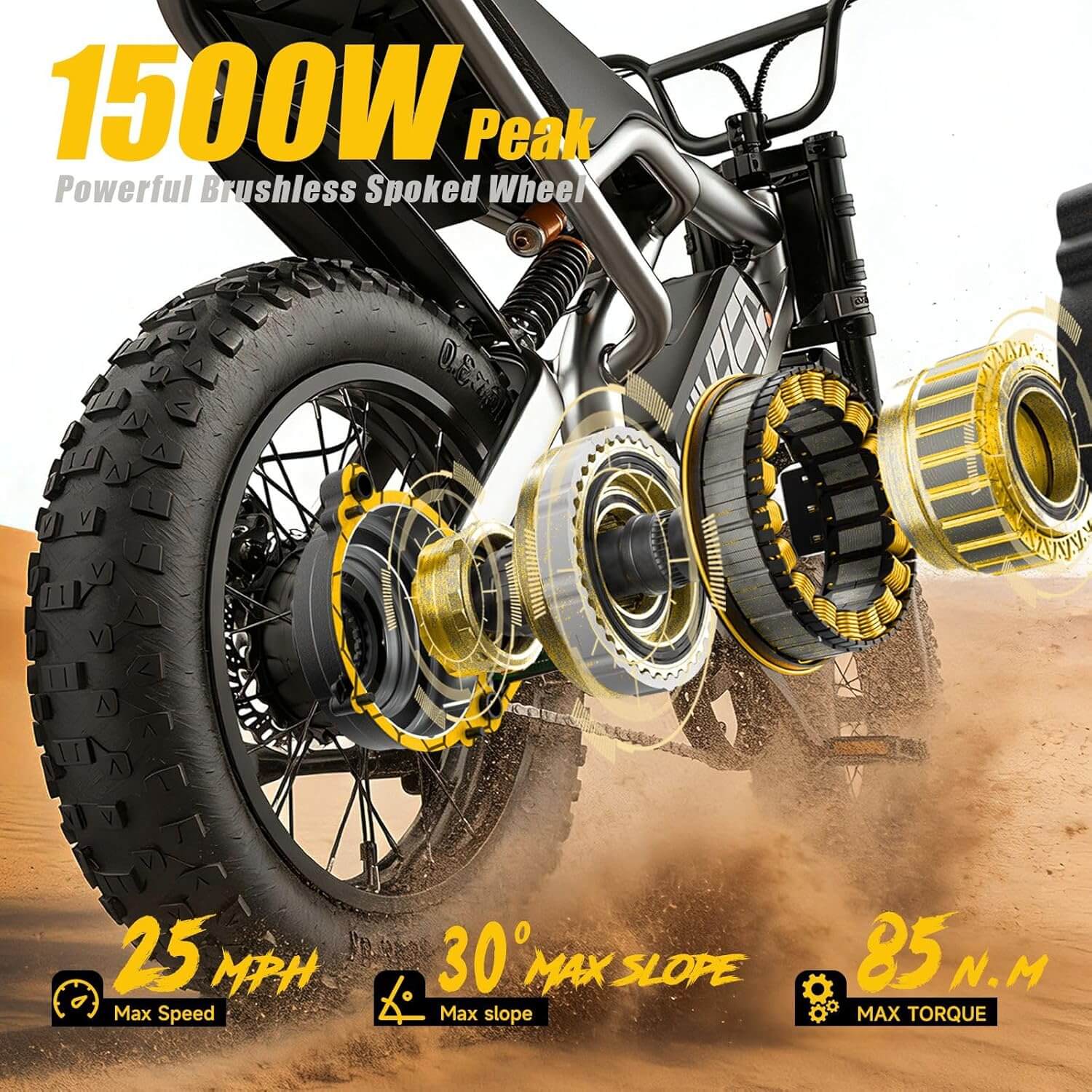 HiKeep K6-Mini 1500W 48V 15Ah Mid Drive Kids' Fat Tire Electric Dirt Bike