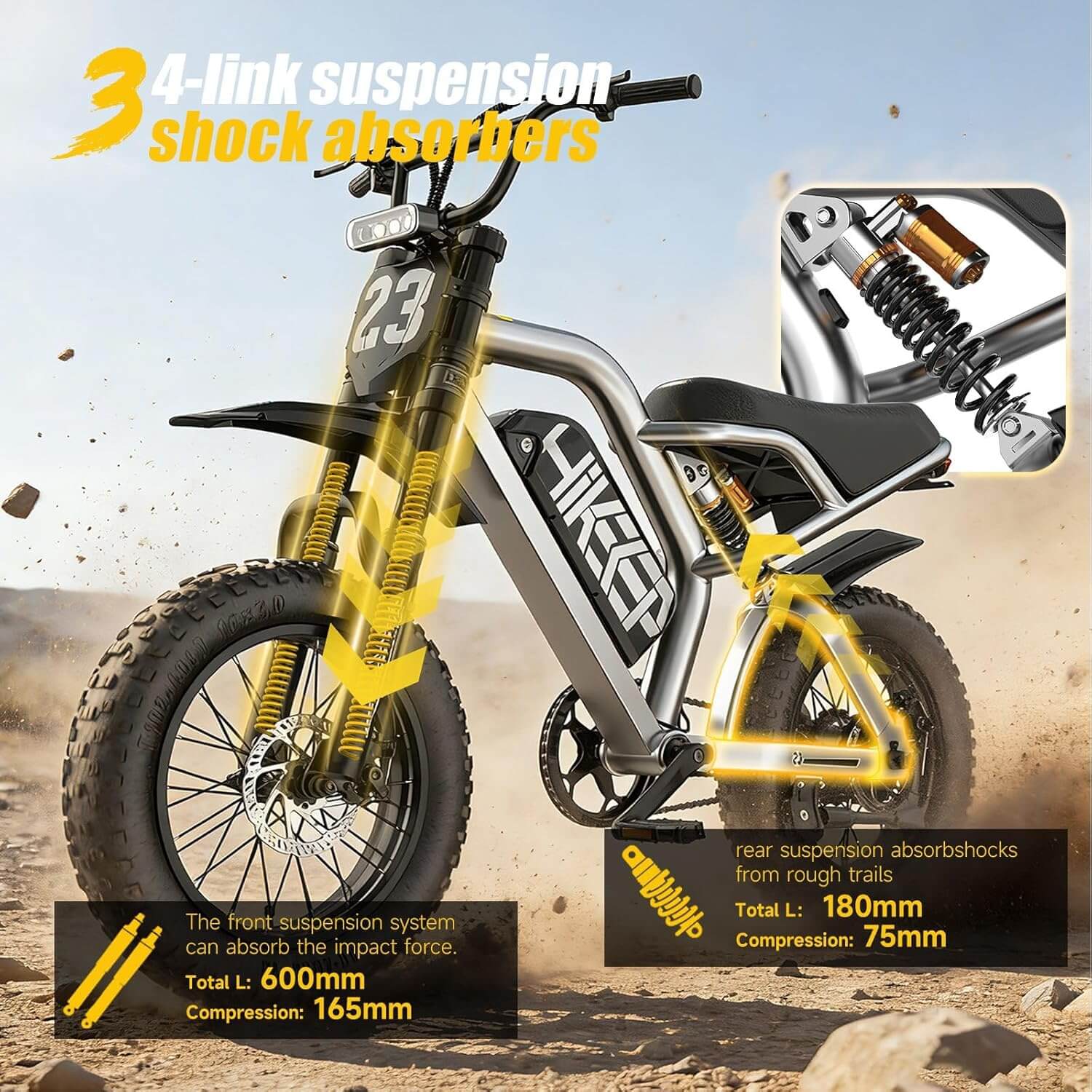 HiKeep K6-Mini 1500W 48V 15Ah Mid Drive Kids' Fat Tire Electric Dirt Bike