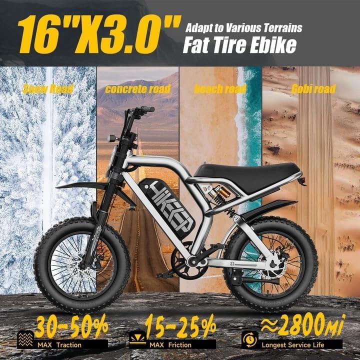HiKeep K6-Mini 1500W 48V 15Ah Mid Drive Kids' Fat Tire Electric Dirt Bike