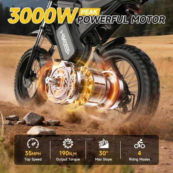 HiKeep K6-S 3000W 52V 40Ah Fat Tire Electric Dirt Bike