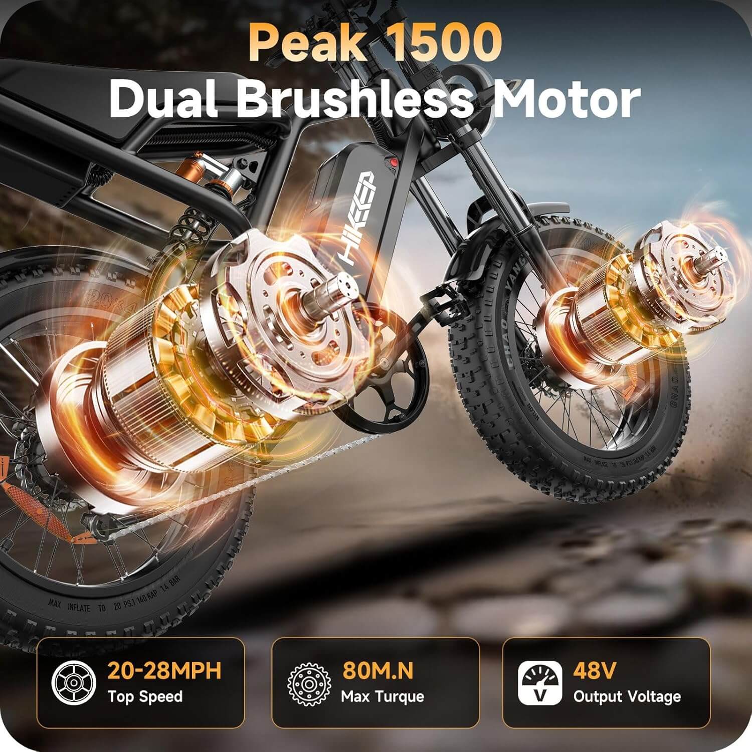 HiKeep K6-T 1500W 48V 25Ah Fat Tire Electric Dirt Bike