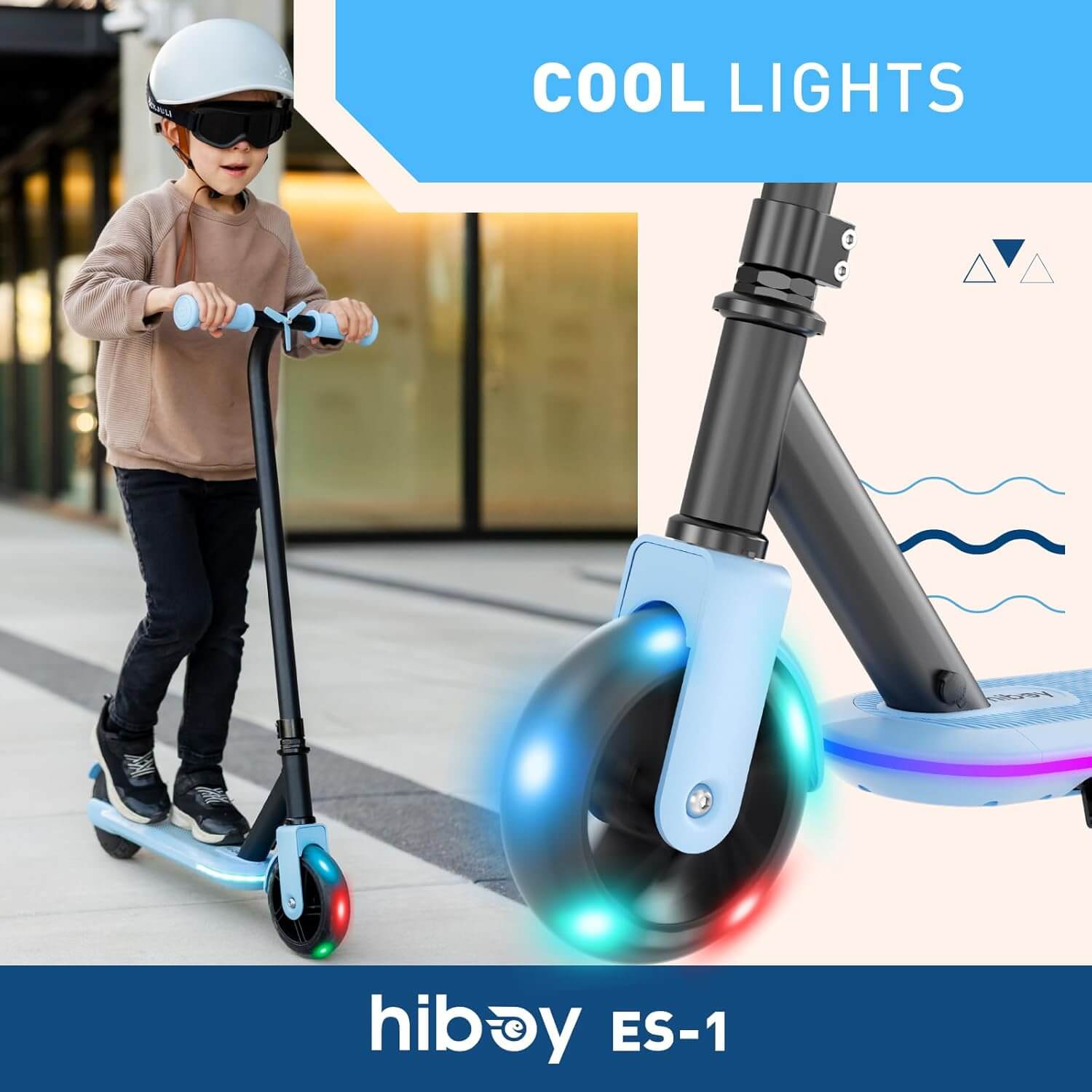 Hiboy ES1 Kids' Electric Scooter, LED Lights