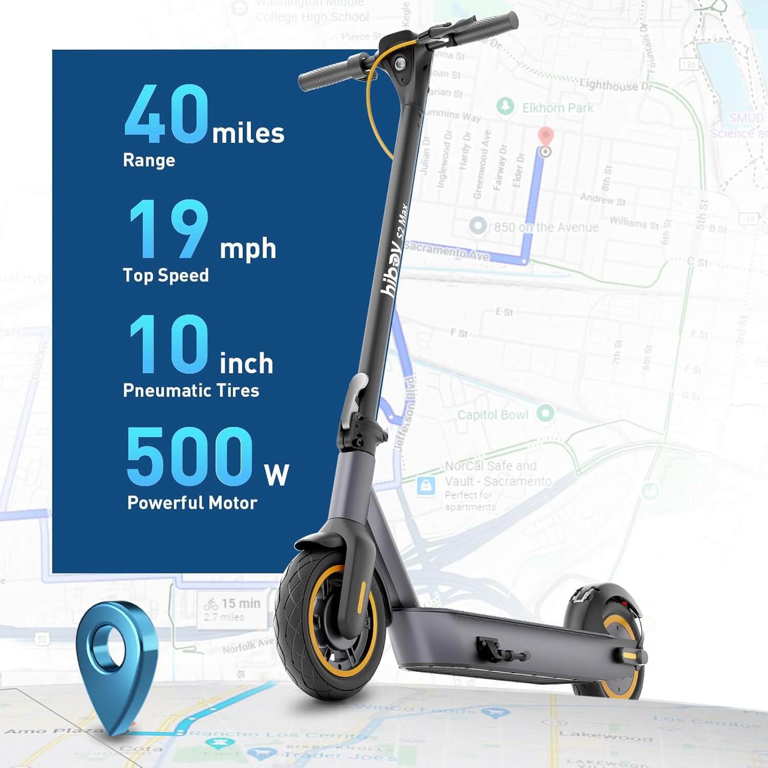 Hiboy S2 MAX 500W Folding Electric Scooter