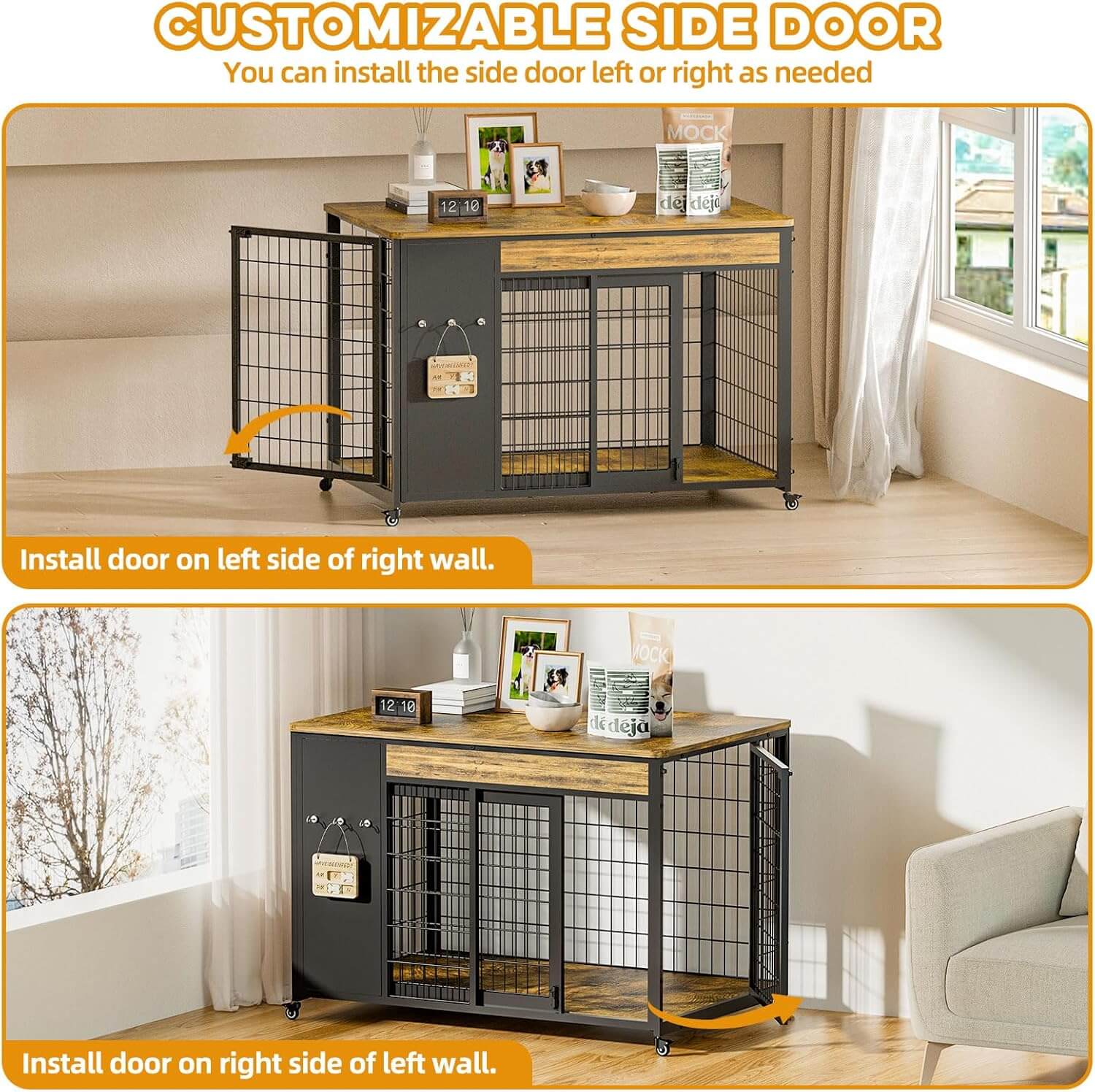 Hugcoz 38" Dual Door Wooden Dog Crate End Table