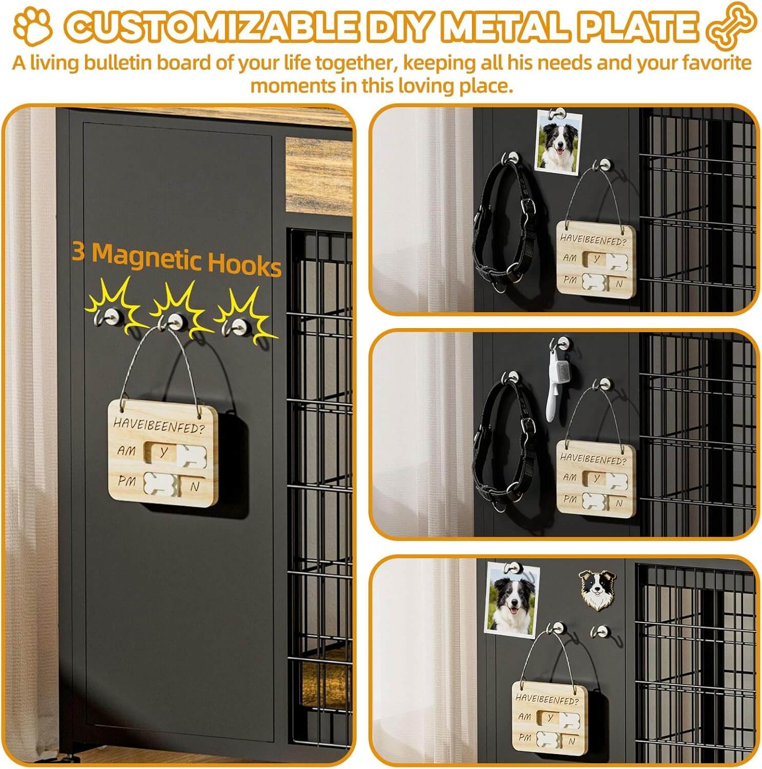 Hugcoz 38" Dual Door Wooden Dog Crate End Table