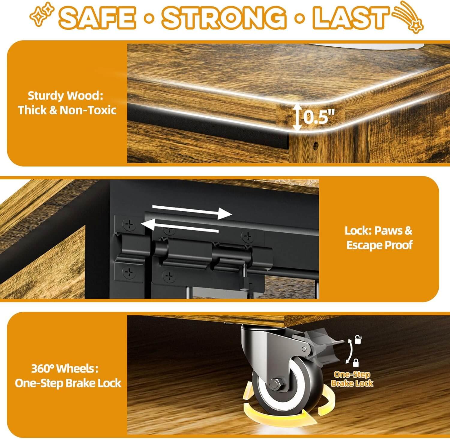 Hugcoz 38" Dual Door Wooden Dog Crate End Table